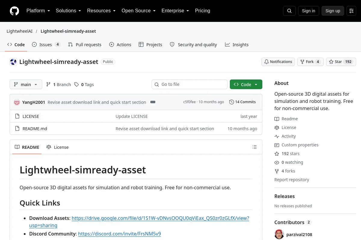 Lightwheel-simready-asset · LightwheelAI website or repository screenshot