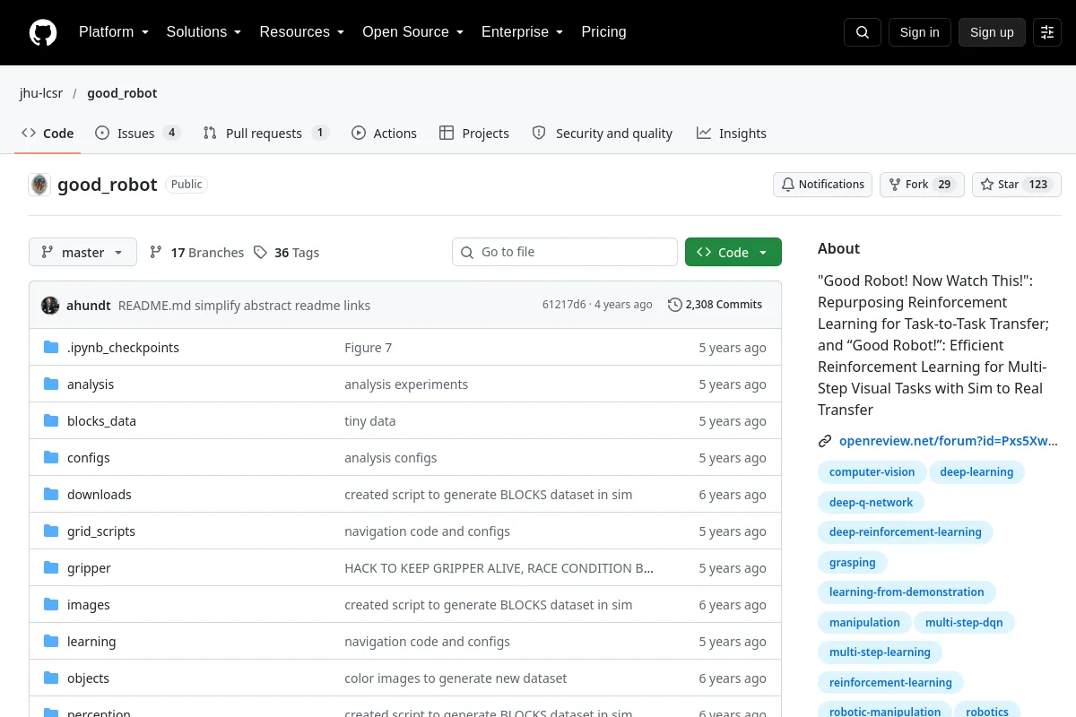 good_robot · jhu-lcsr resource page screenshot