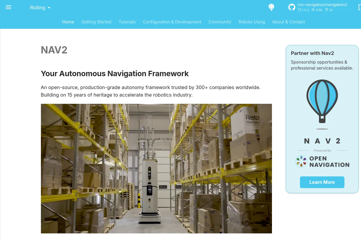 Nav2 website or repository screenshot