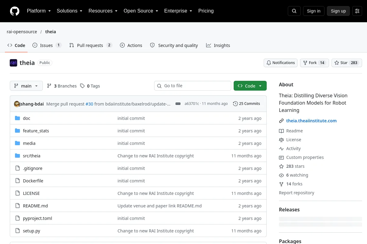 theia · rai-opensource website or repository screenshot