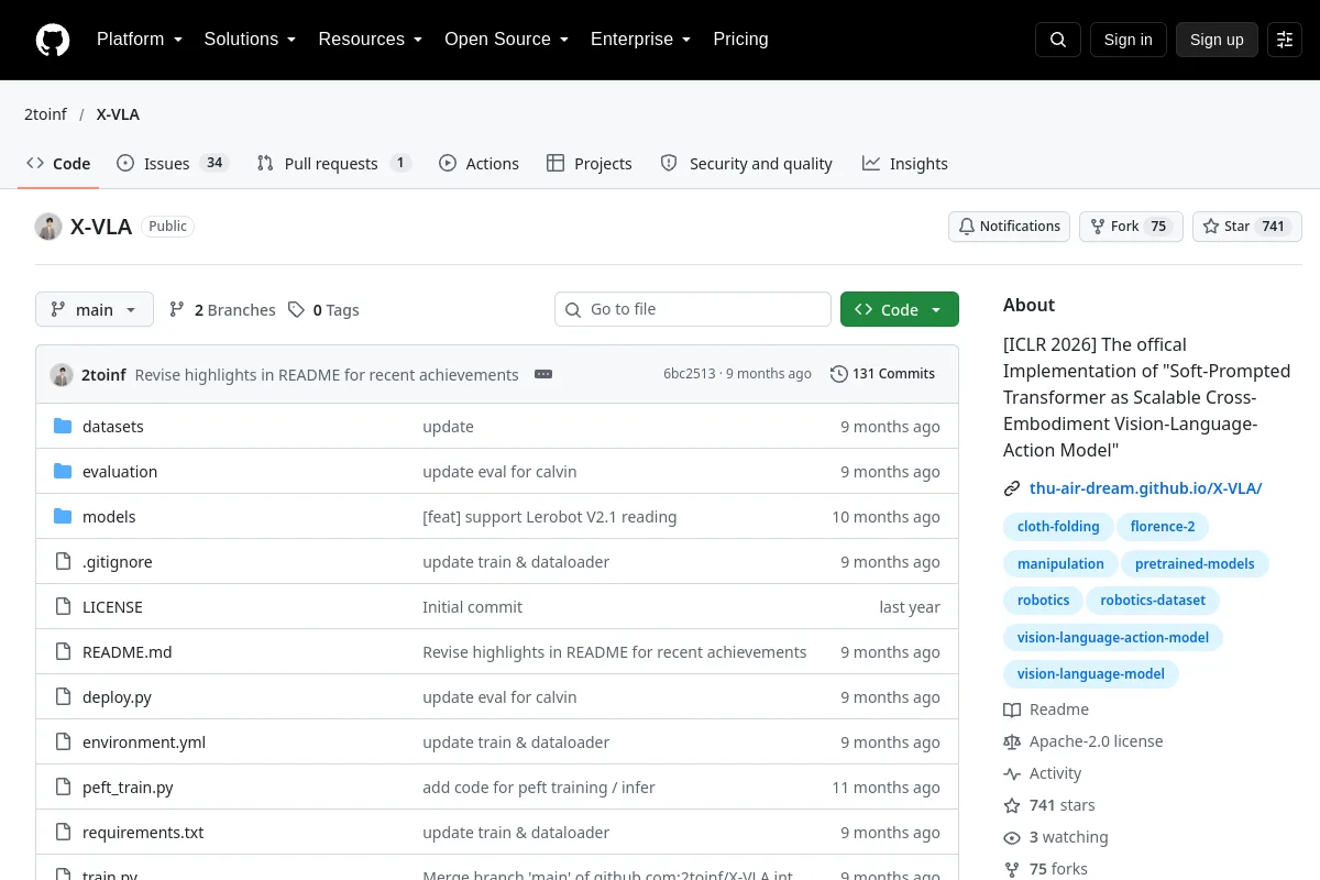 X VLA · 2toinf website or repository screenshot
