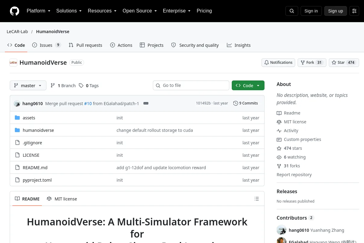 HumanoidVerse website or repository screenshot