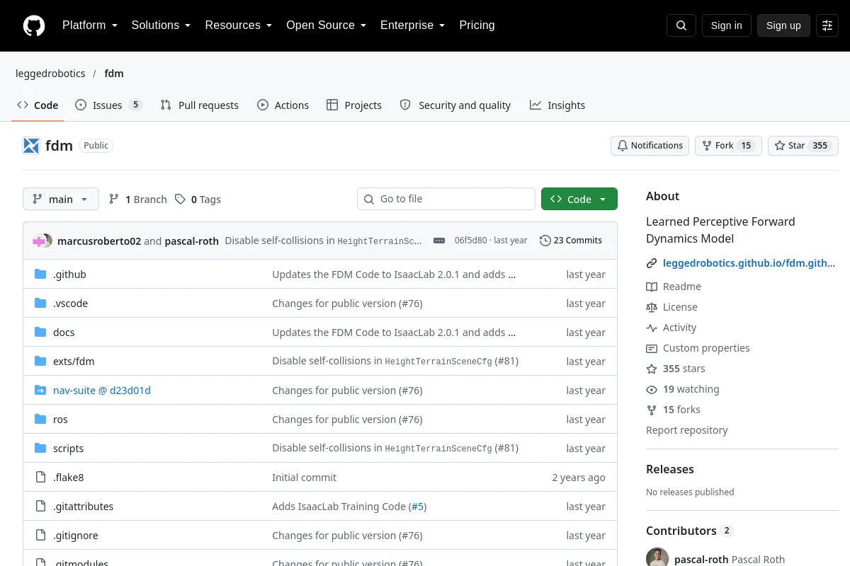 fdm · leggedrobotics website or repository screenshot