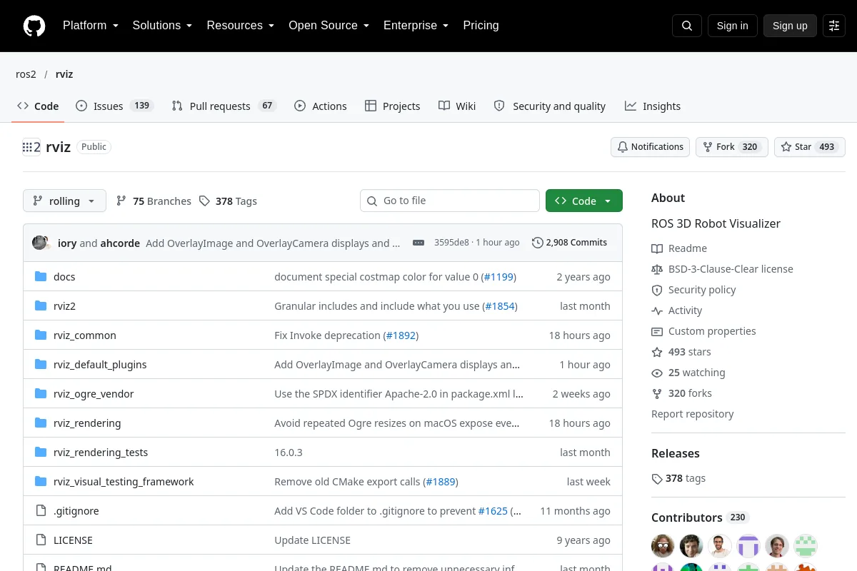 RViz2 website or repository screenshot