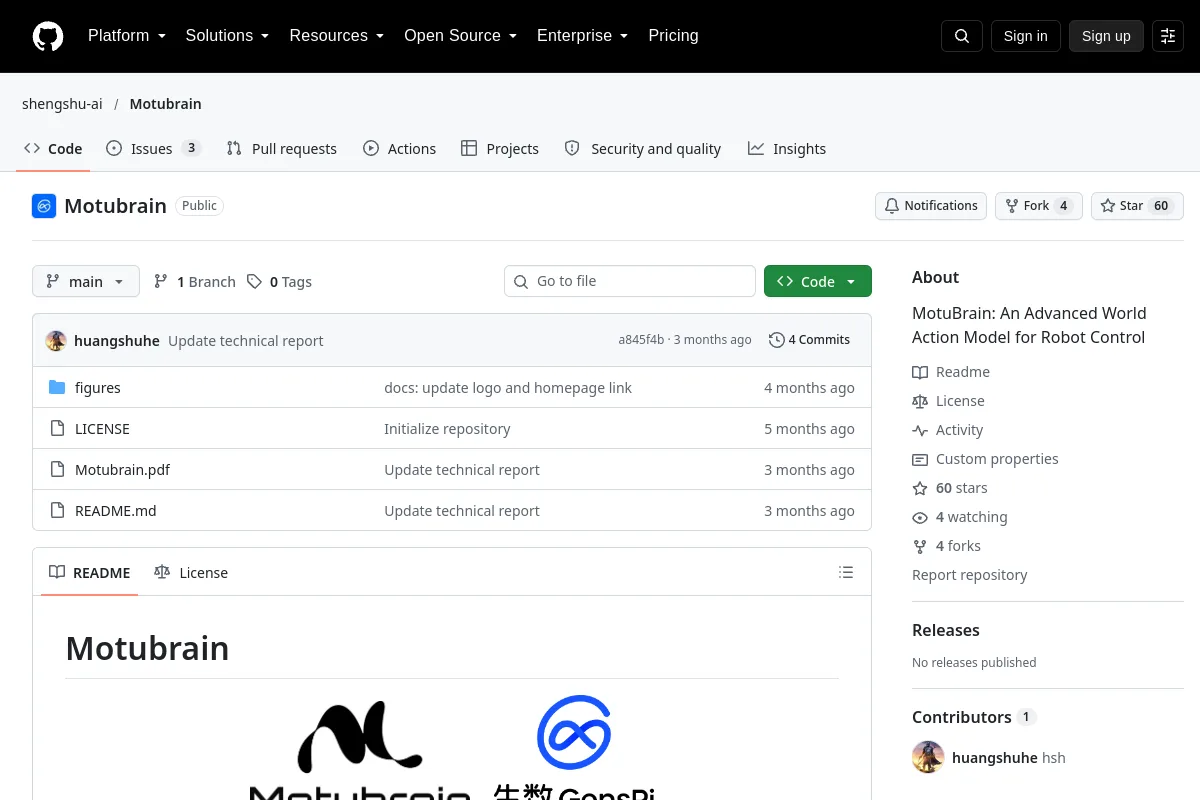 Motubrain · shengshu-ai resource page screenshot