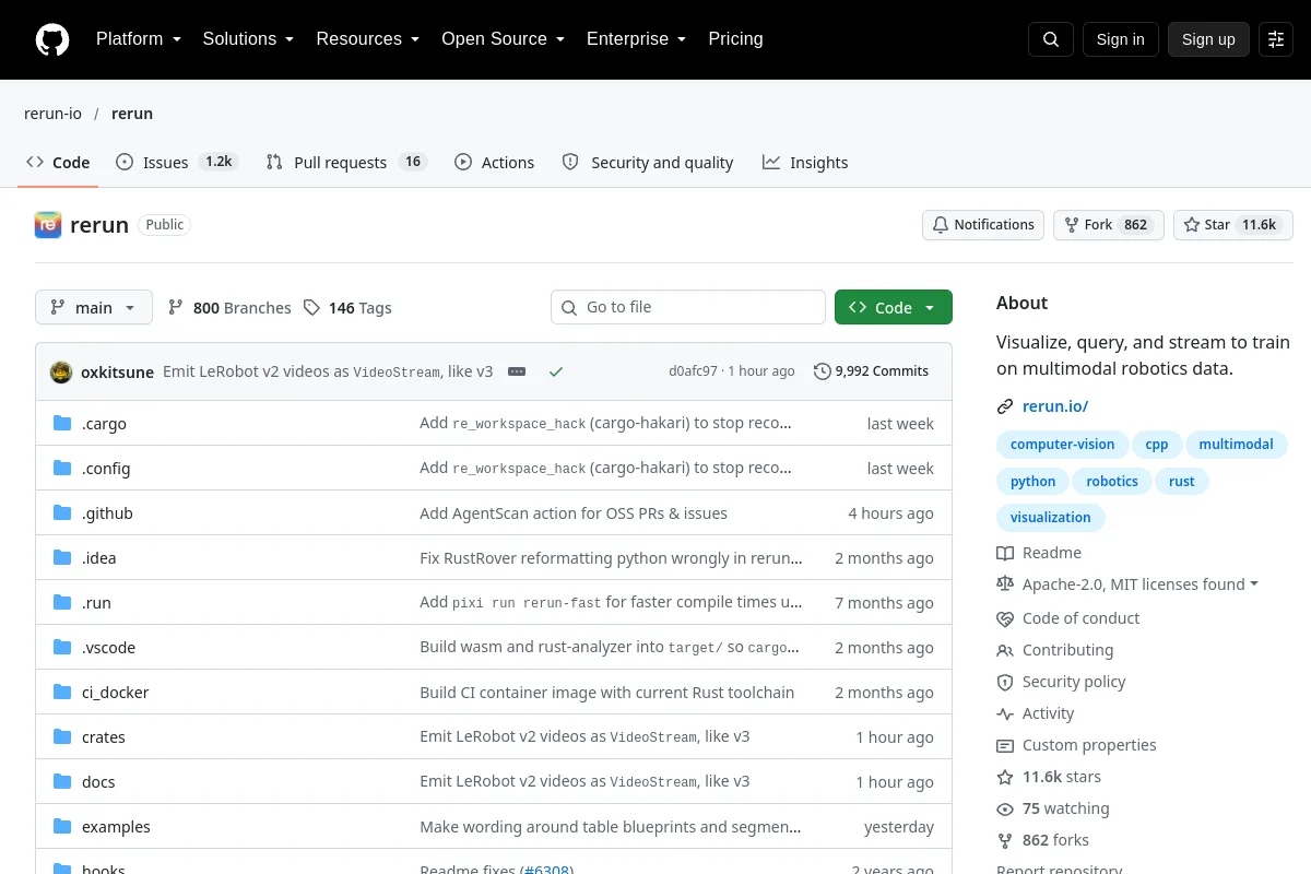 rerun · rerun-io website or repository screenshot