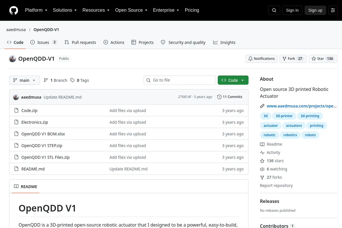 OpenQDD-V1 · aaedmusa website or repository screenshot