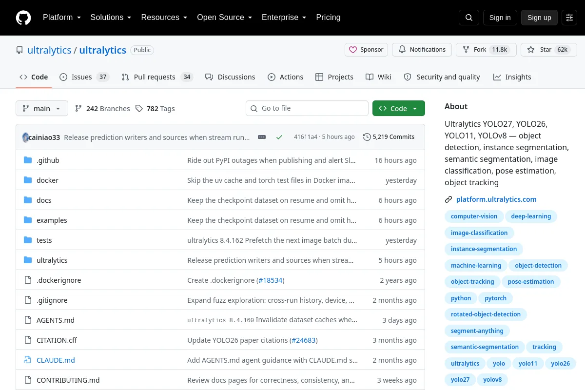 ultralytics · ultralytics website or repository screenshot