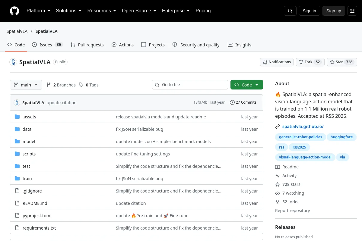 SpatialVLA · SpatialVLA website or repository screenshot