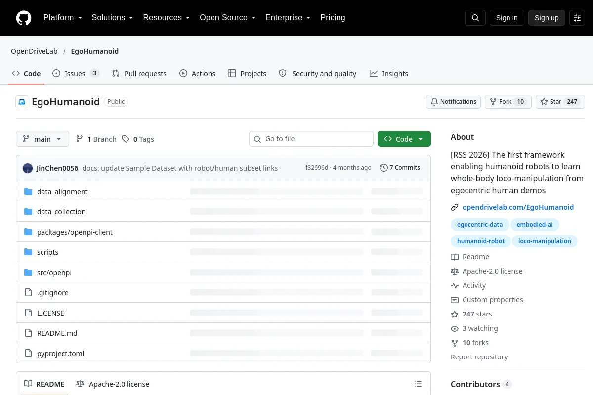 EgoHumanoid · OpenDriveLab website or repository screenshot