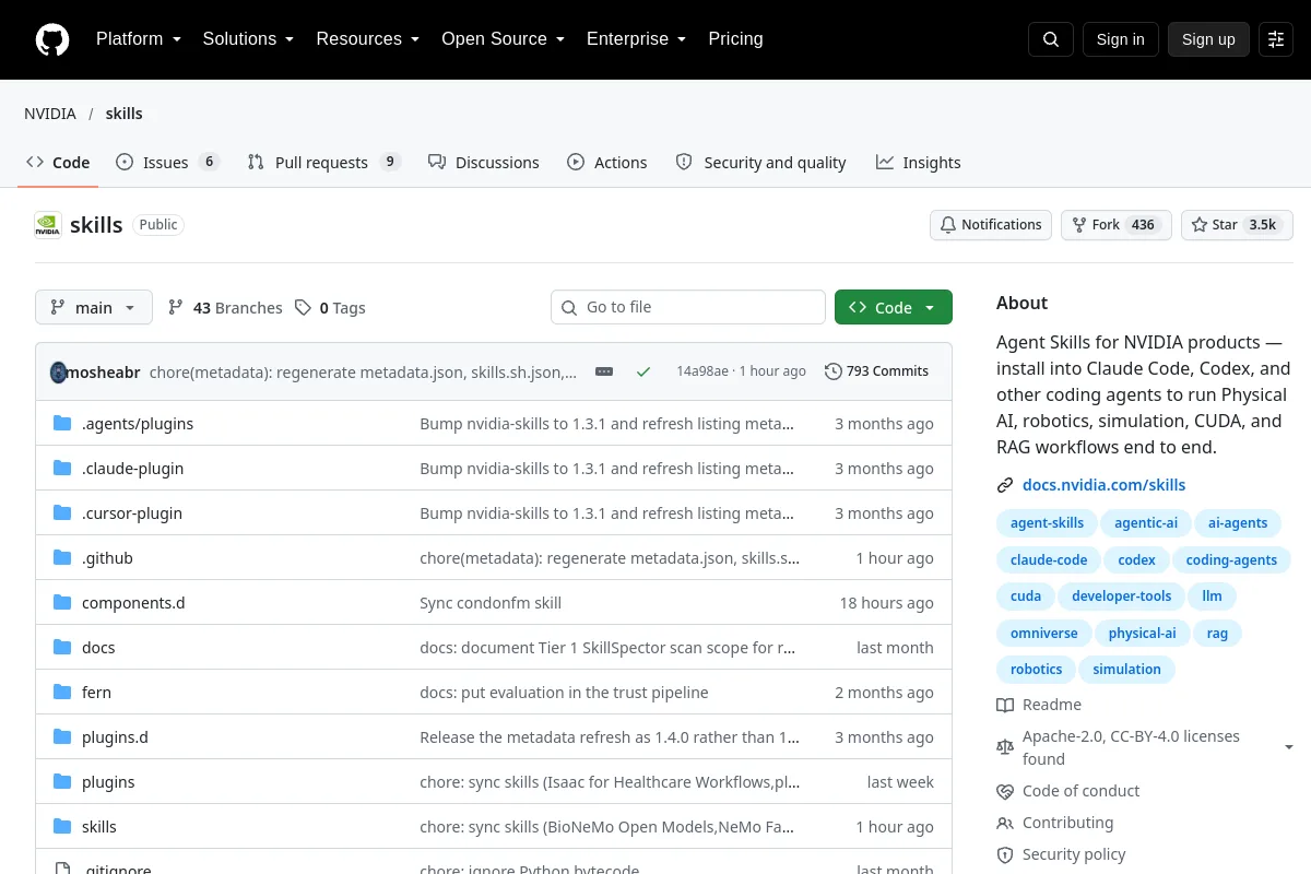 skills · NVIDIA resource page screenshot