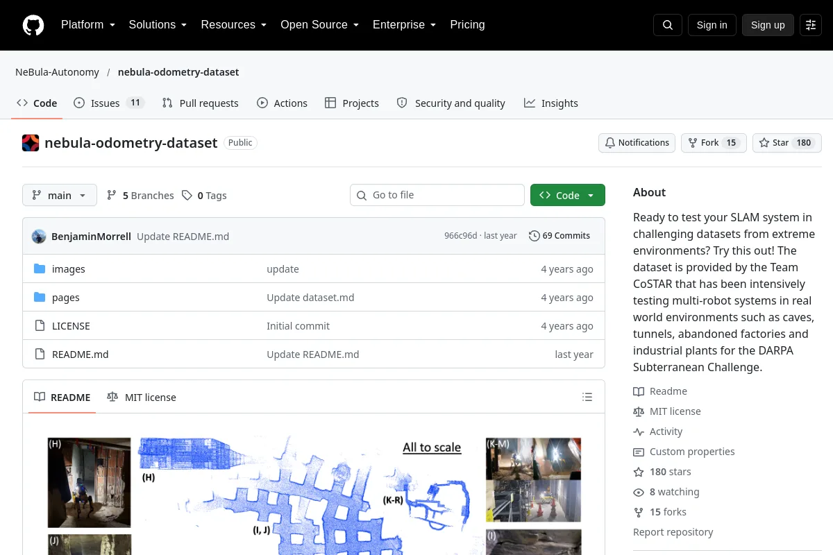 nebula-odometry-dataset · NeBula-Autonomy website or repository screenshot