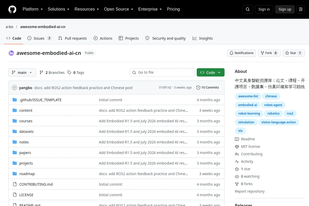 awesome embodied ai cn · a-bo website or repository screenshot
