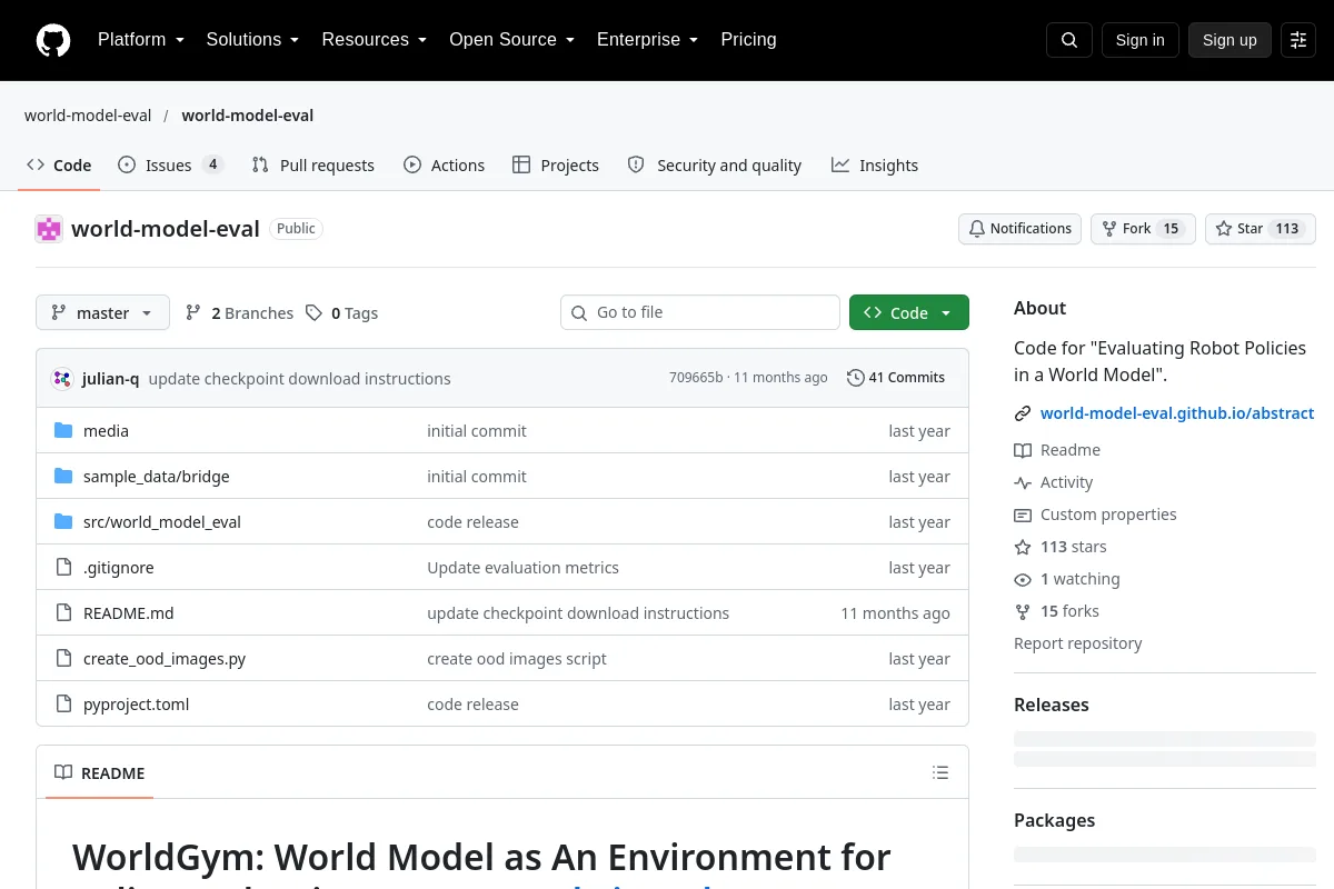 world-model-eval · world-model-eval website or repository screenshot