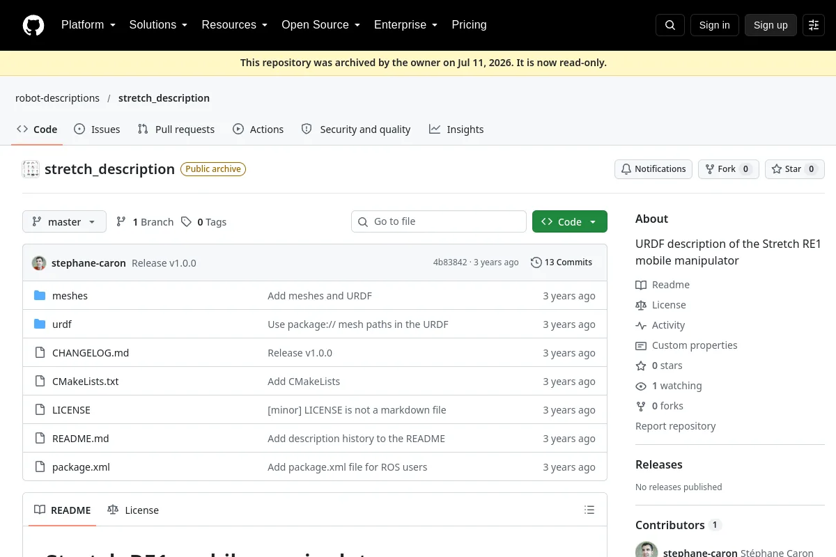 stretch description · robot-descriptions resource page screenshot
