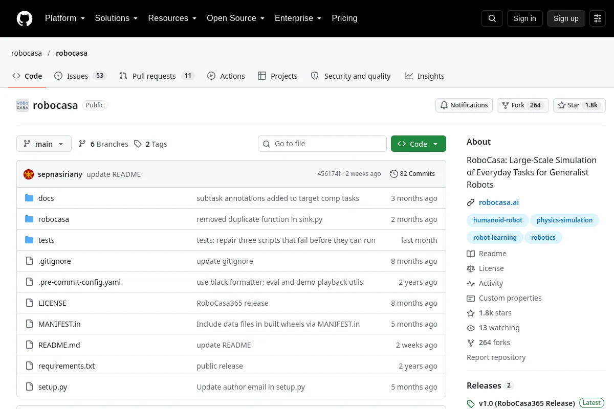 RoboCasa website or repository screenshot