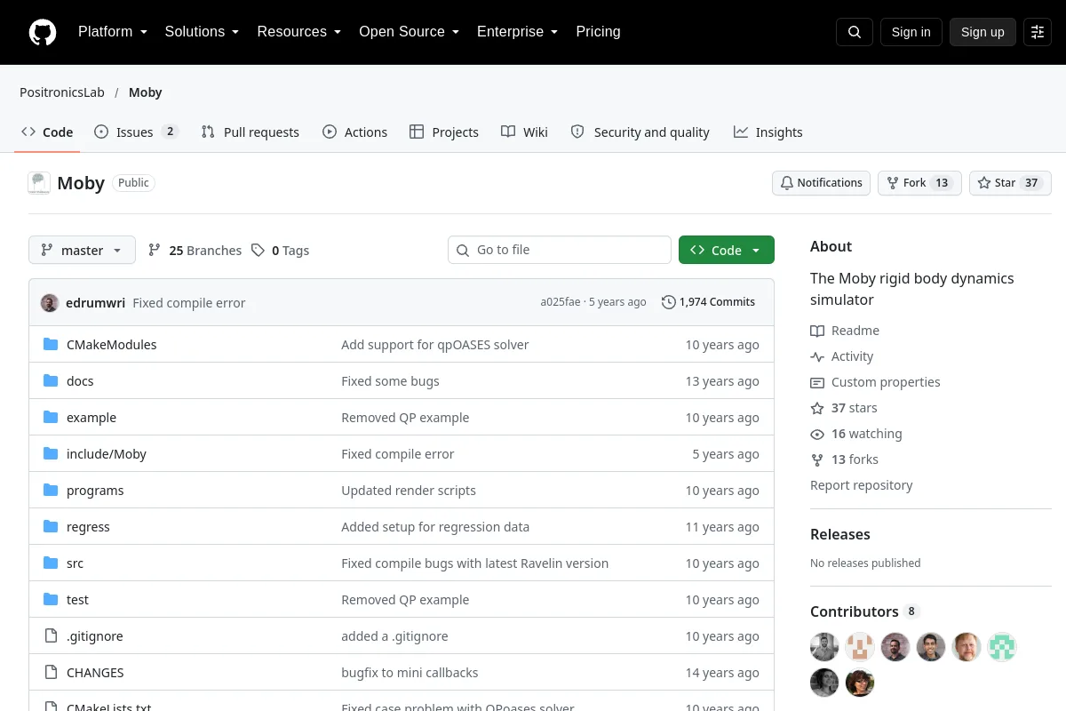 Moby · PositronicsLab resource page screenshot