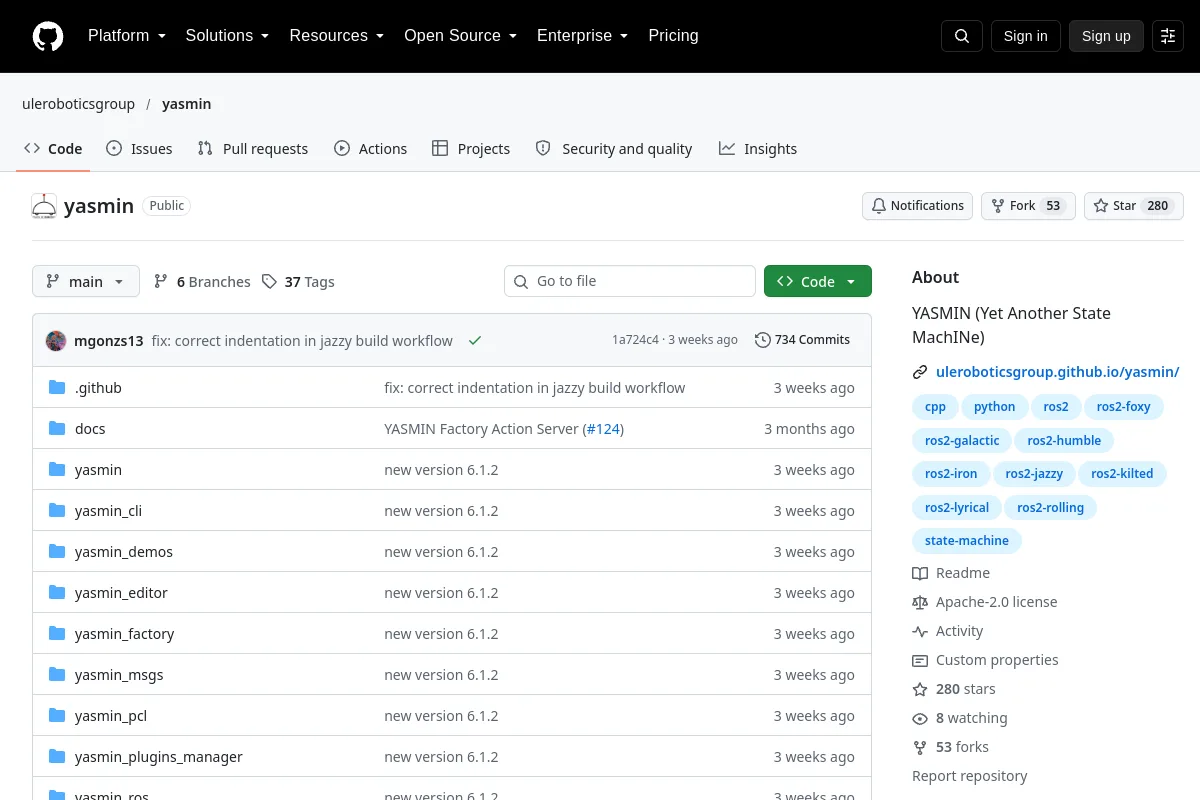 yasmin · uleroboticsgroup website or repository screenshot