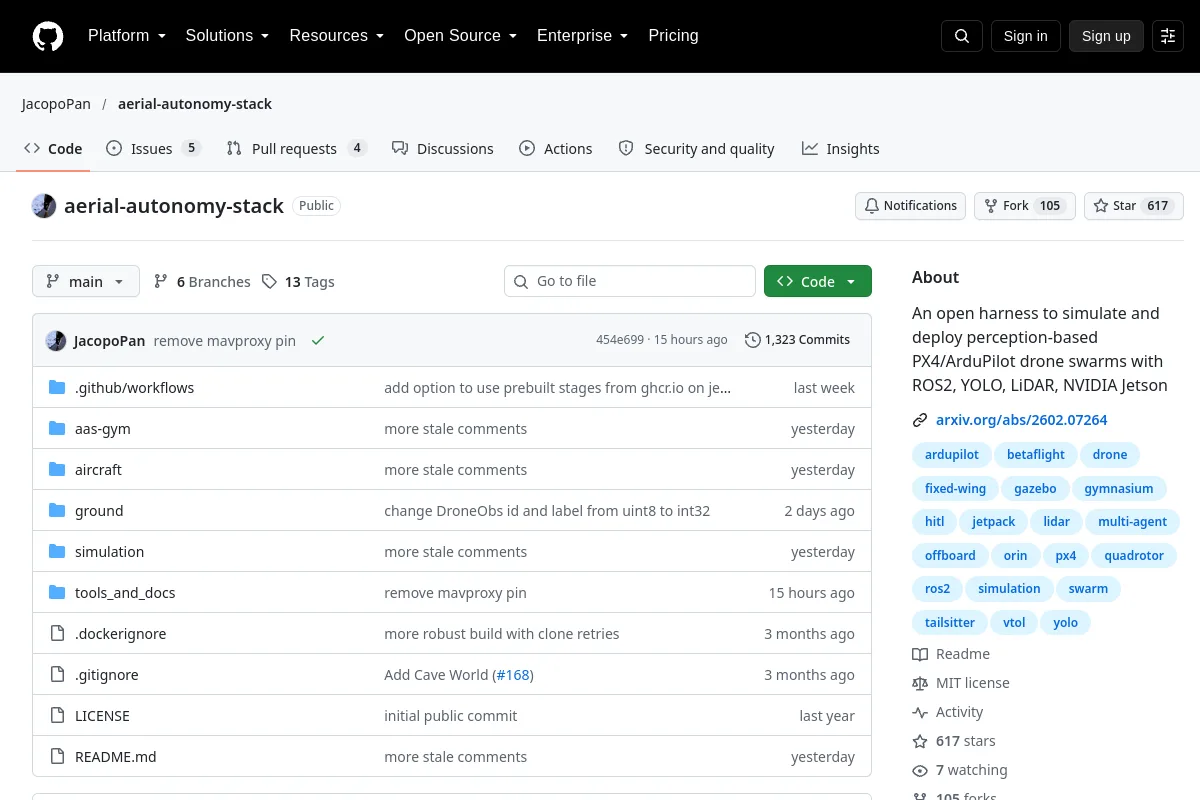 aerial-autonomy-stack · JacopoPan website or repository screenshot