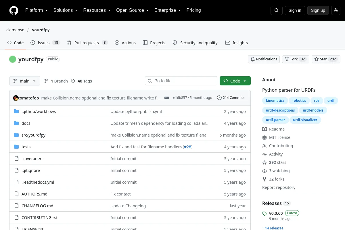 yourdfpy · clemense website or repository screenshot