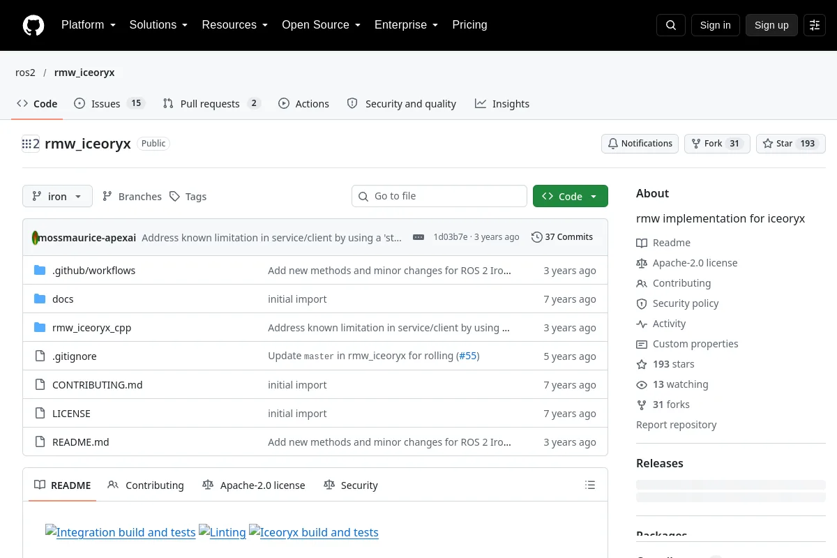 rmw_iceoryx · ros2 website or repository screenshot