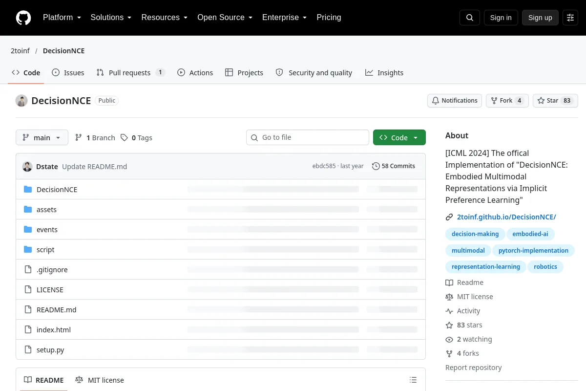 DecisionNCE · 2toinf website or repository screenshot