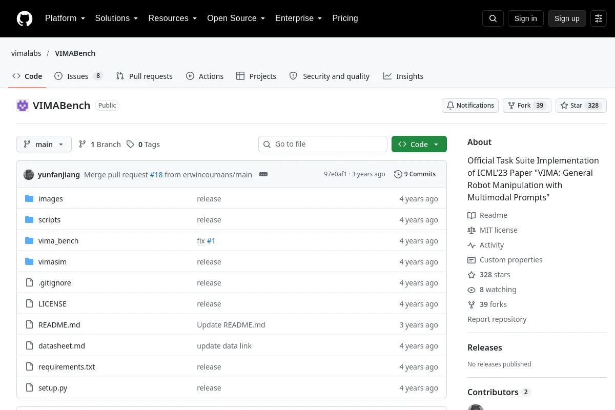 VIMABench · vimalabs website or repository screenshot