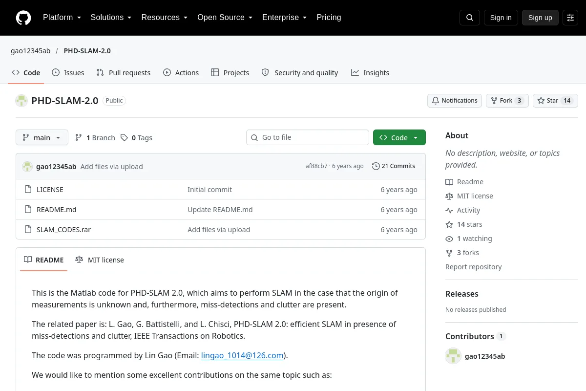 PHD-SLAM-2.0 · gao12345ab resource page screenshot