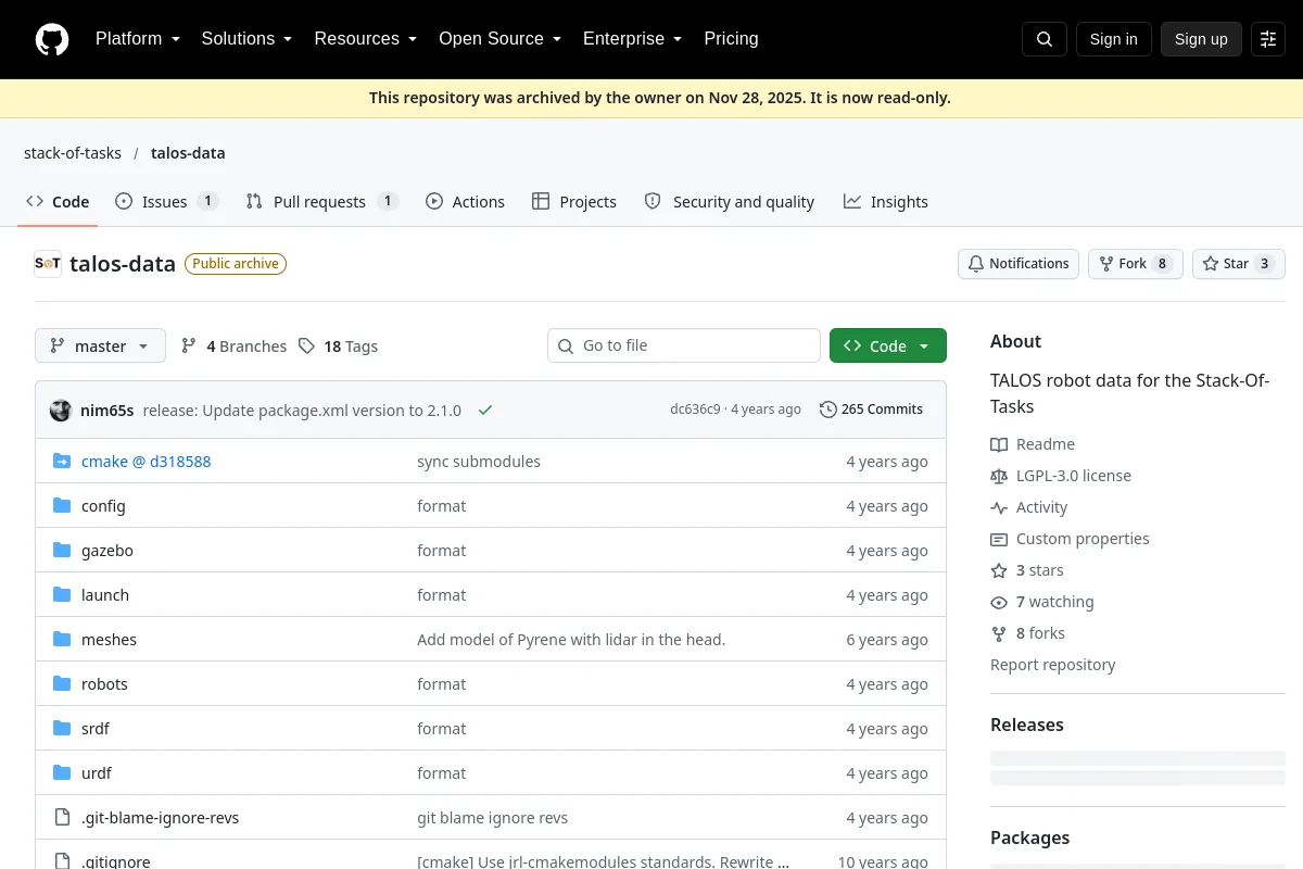 talos data · stack-of-tasks resource page screenshot