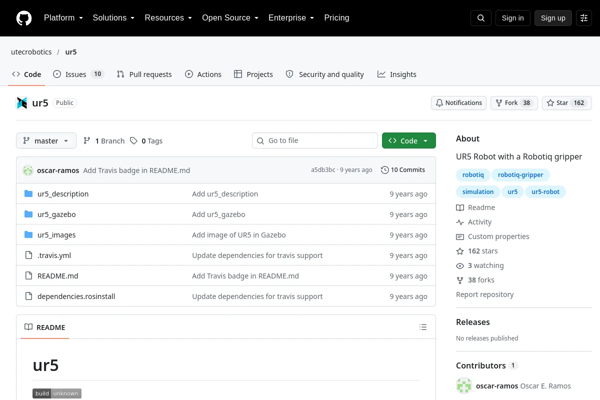 ur5 · utecrobotics website or repository screenshot