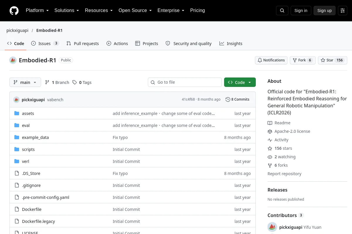 Embodied R1 · pickxiguapi resource page screenshot