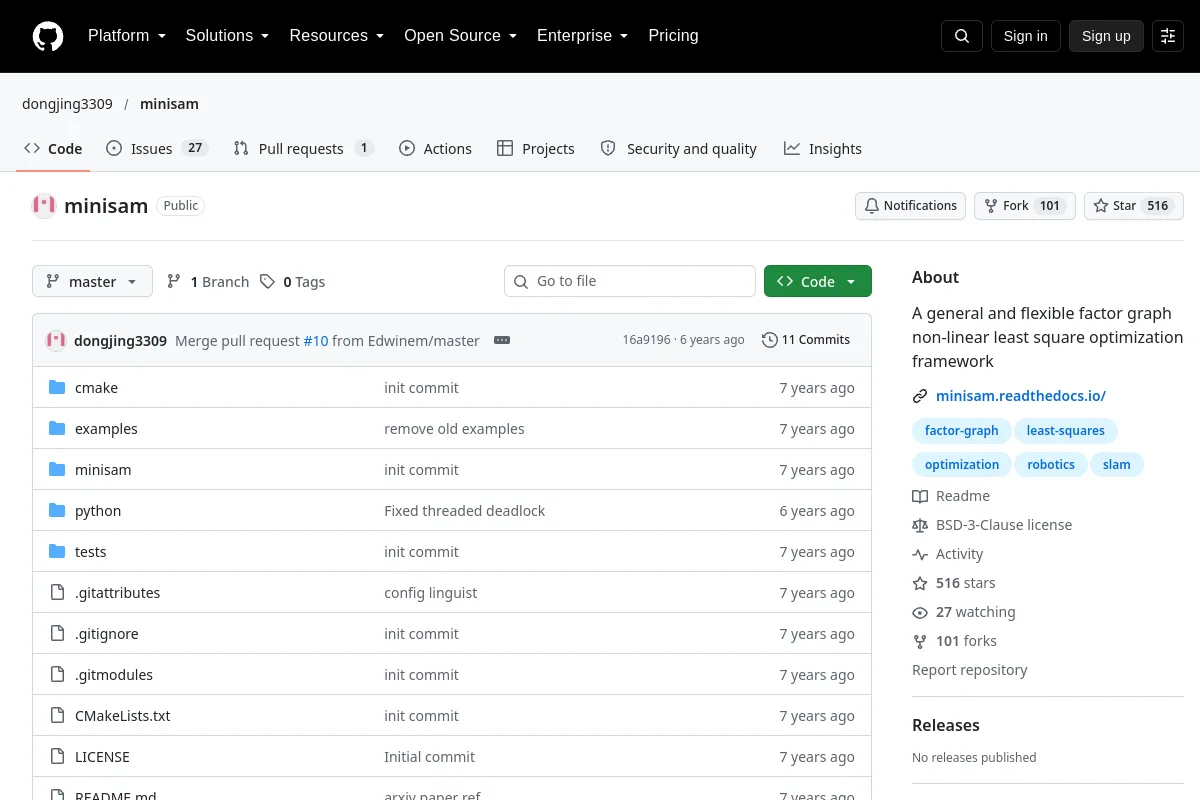 minisam · dongjing3309 resource page screenshot