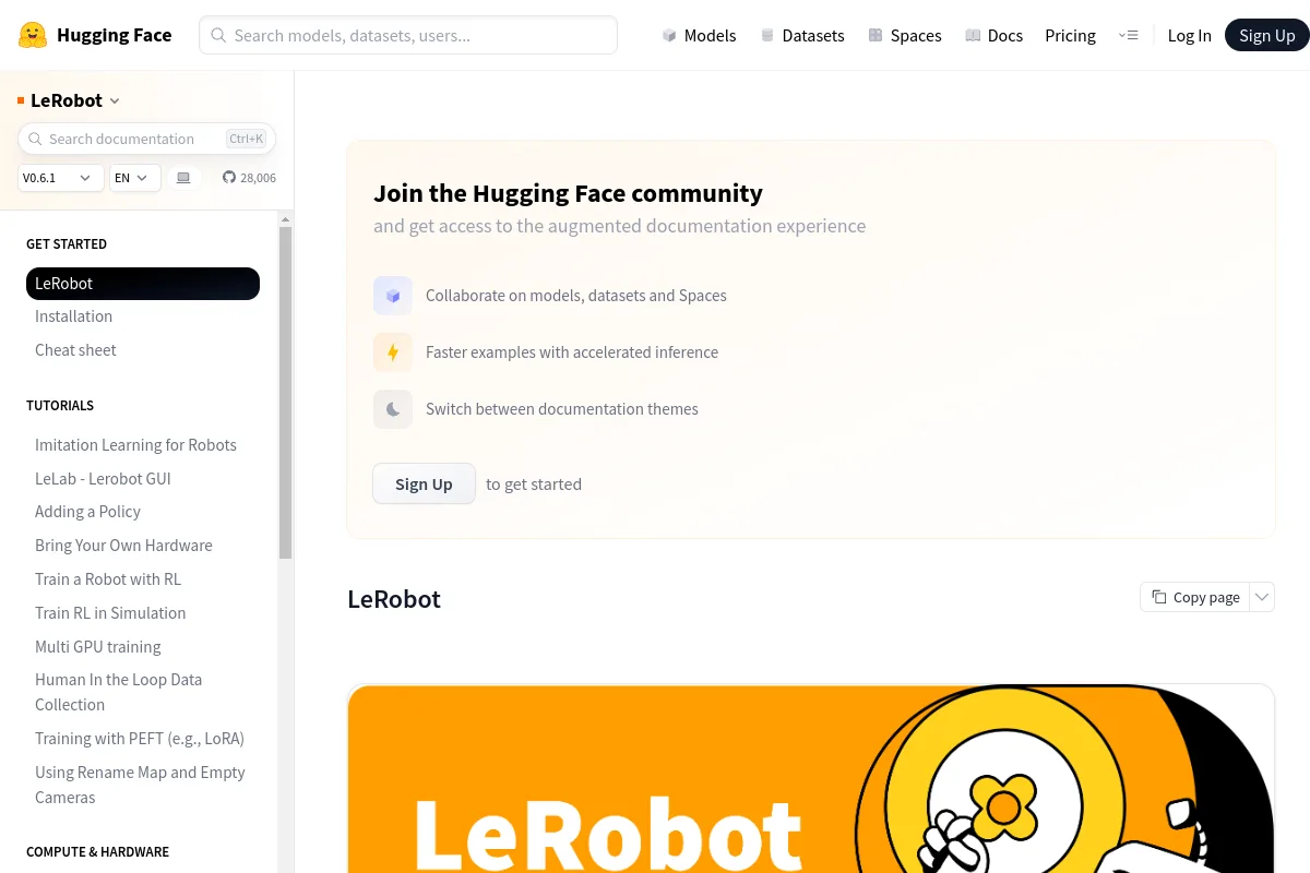 LeRobot website or repository screenshot
