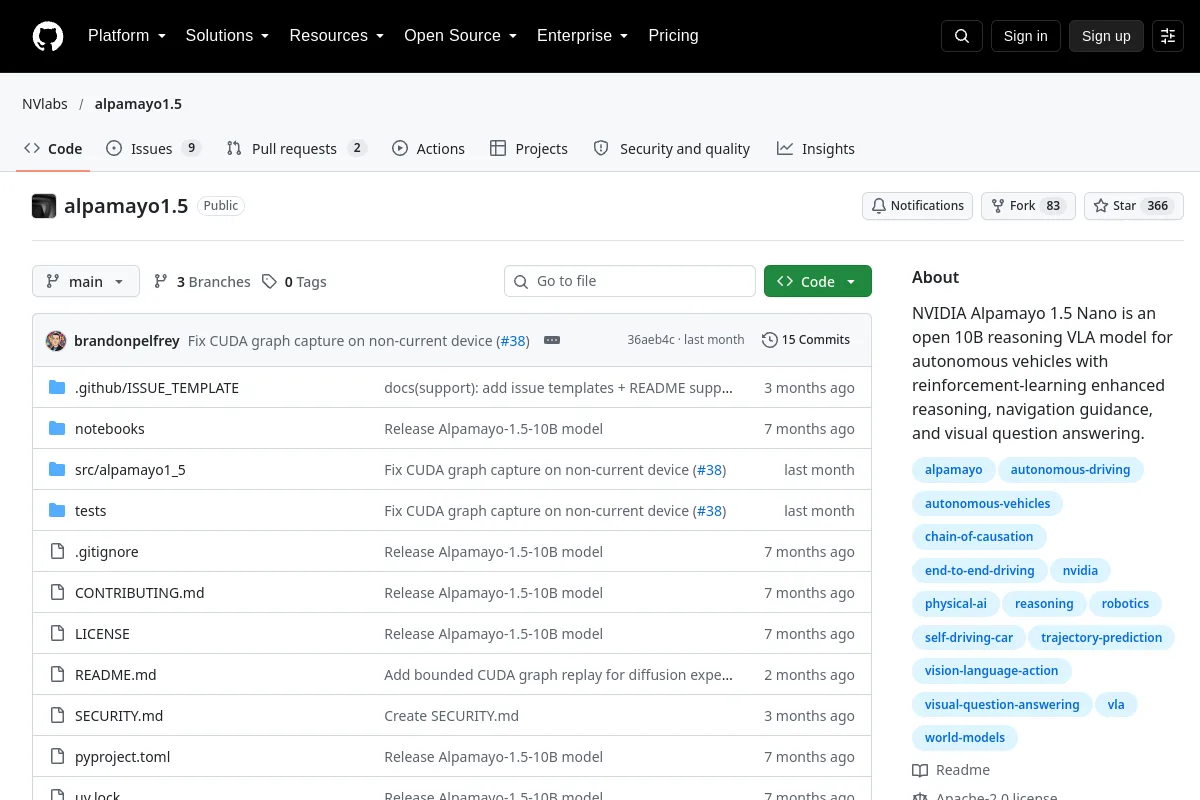 alpamayo1.5 · NVlabs website or repository screenshot