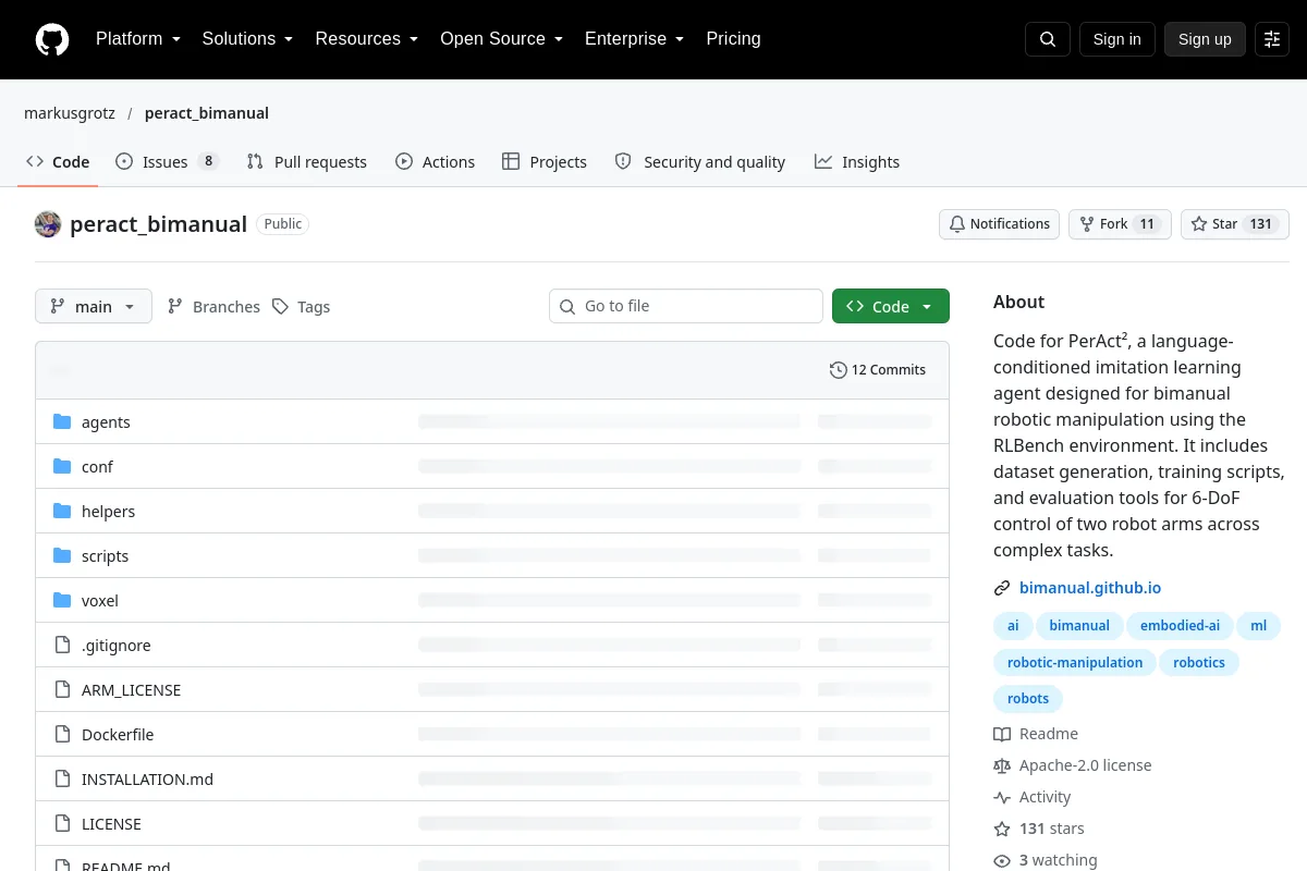 peract_bimanual · markusgrotz website or repository screenshot