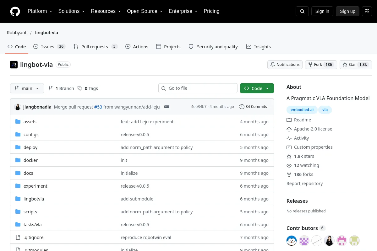 lingbot vla · Robbyant website or repository screenshot