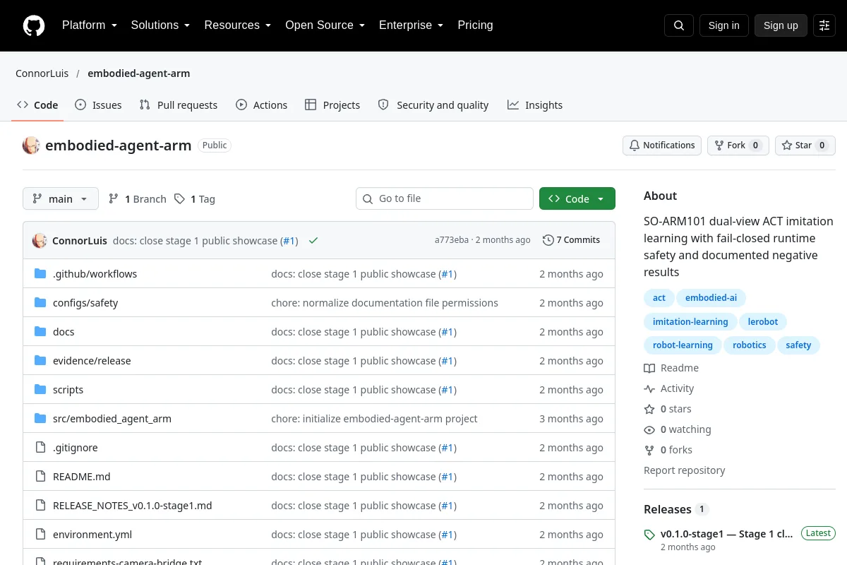 embodied agent arm · ConnorLuis website or repository screenshot