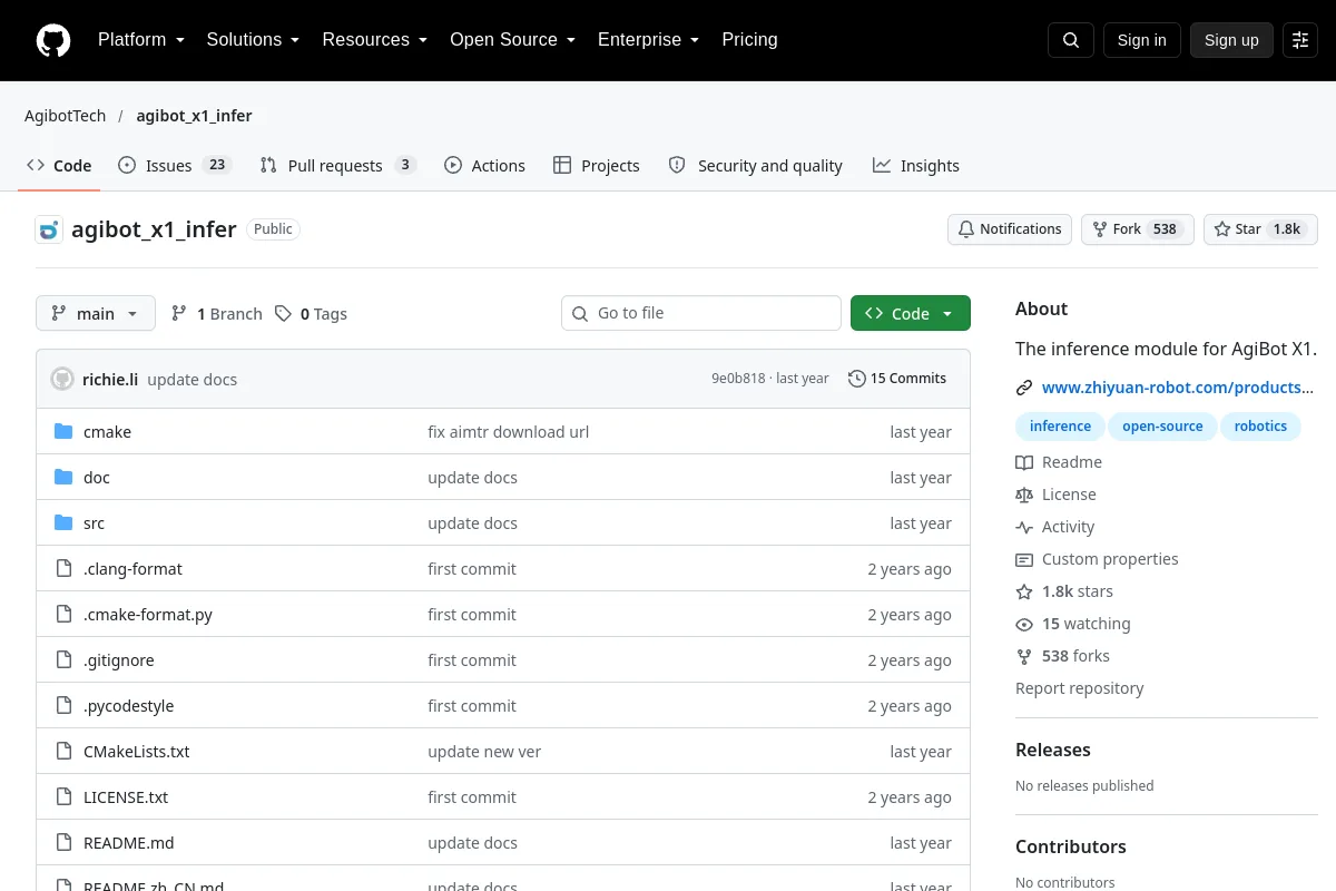 agibot x1 infer · AgibotTech resource page screenshot