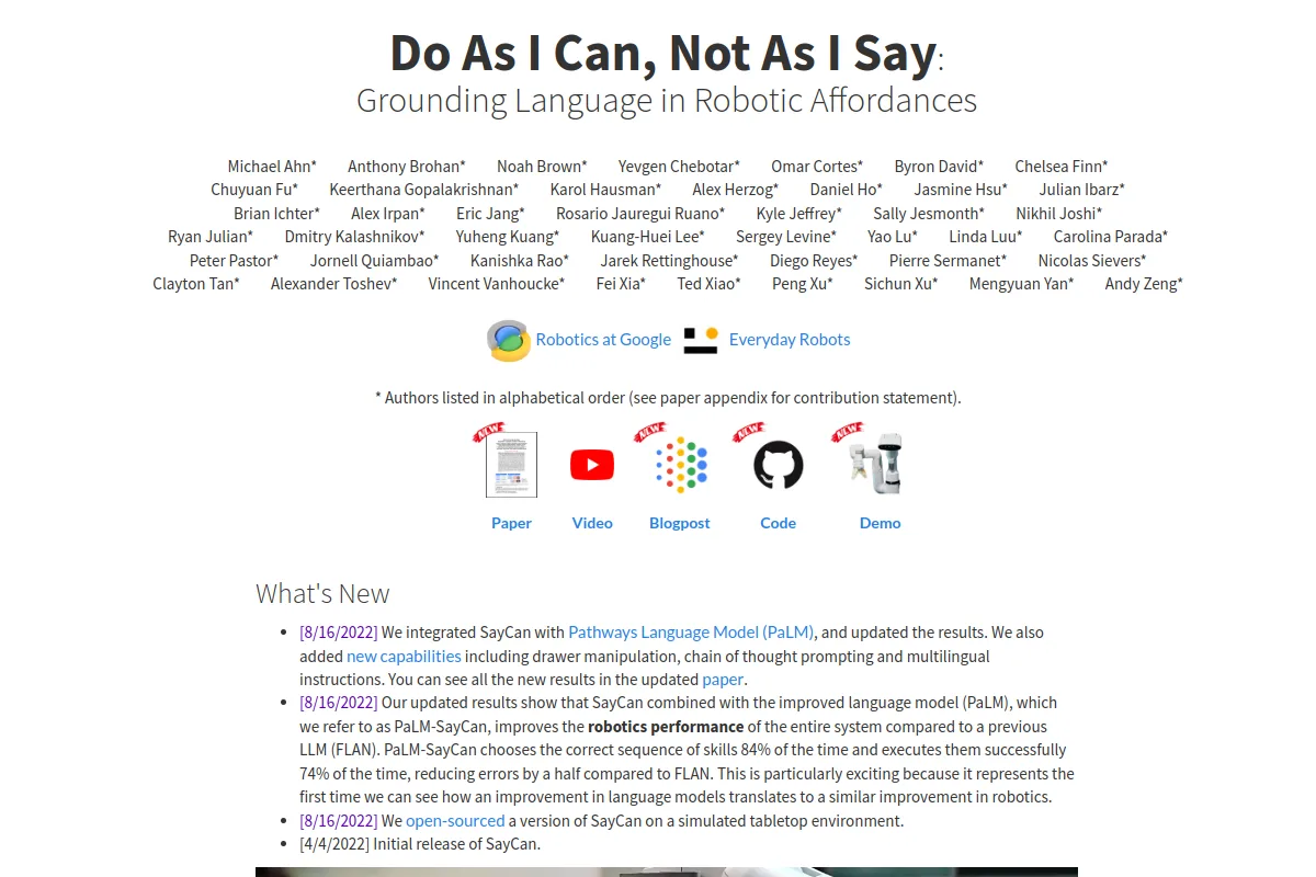SayCan website or repository screenshot