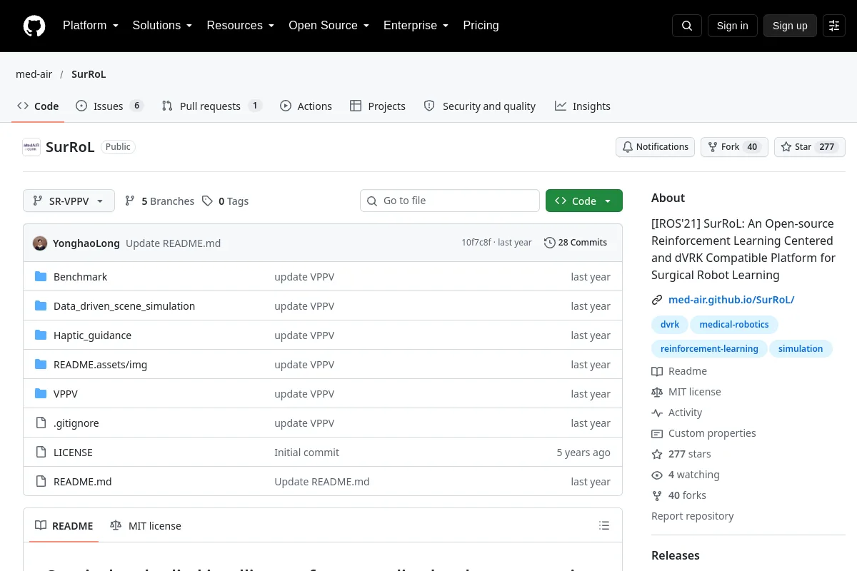 SurRoL · med-air resource page screenshot
