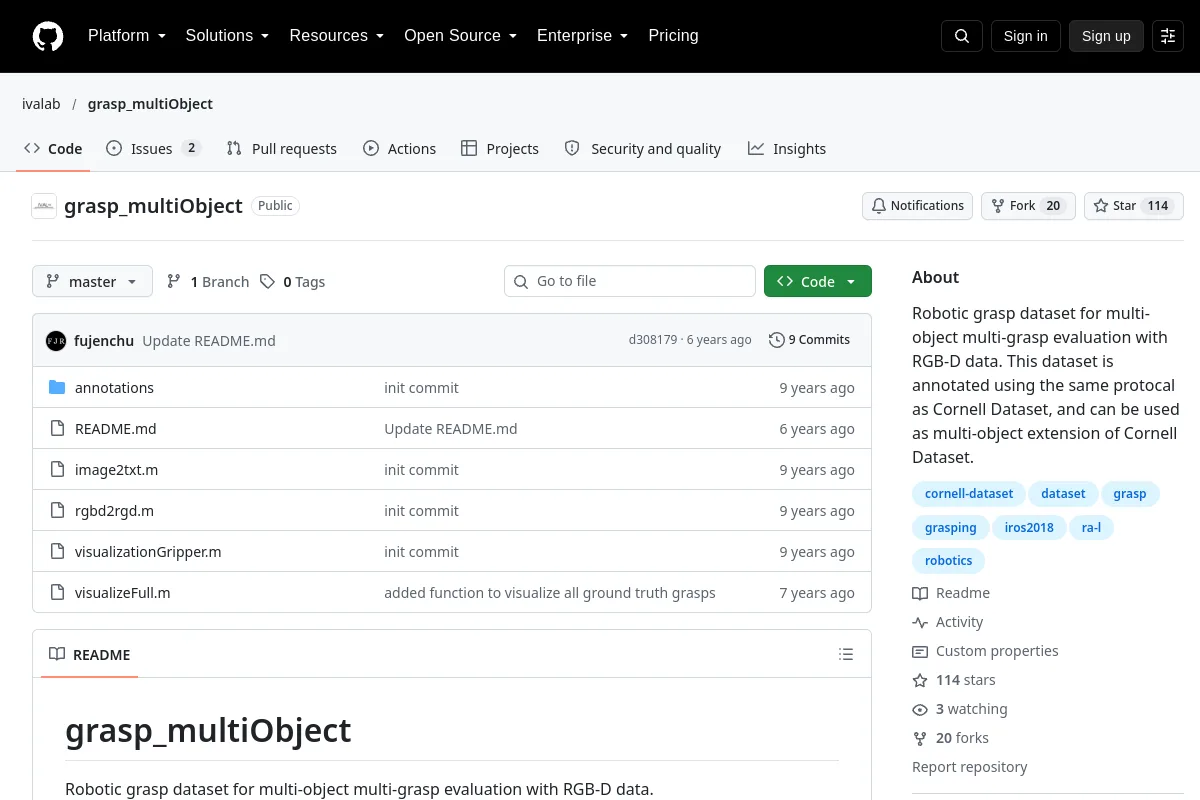 grasp_multiObject · ivalab website or repository screenshot