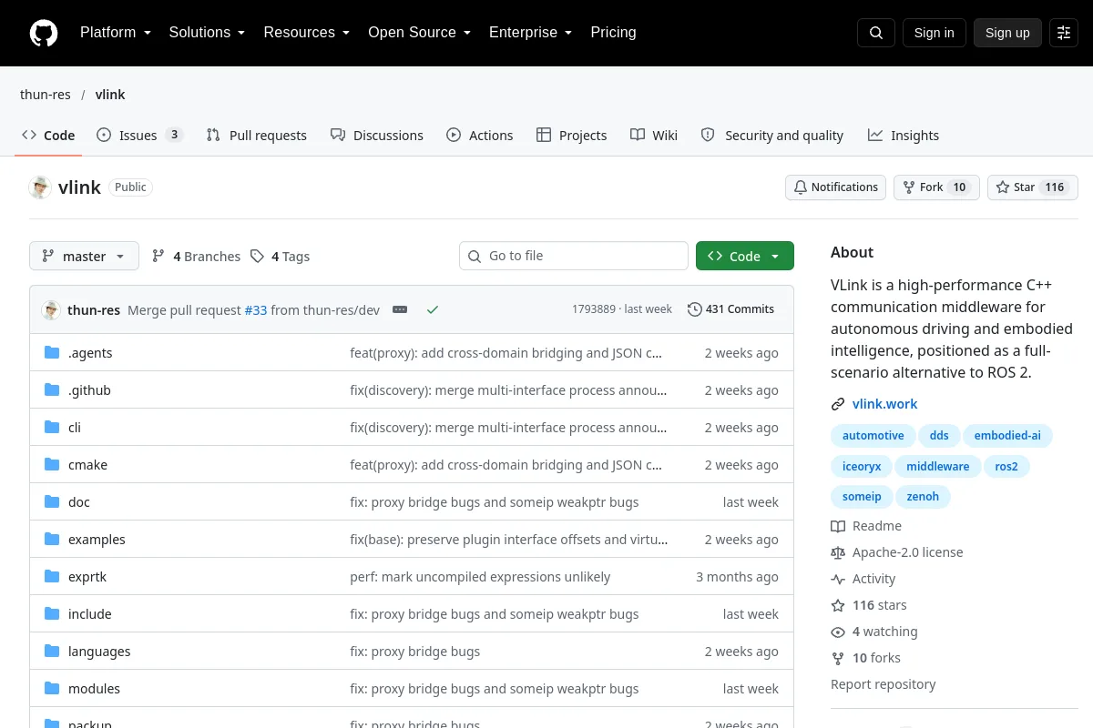vlink · thun-res website or repository screenshot