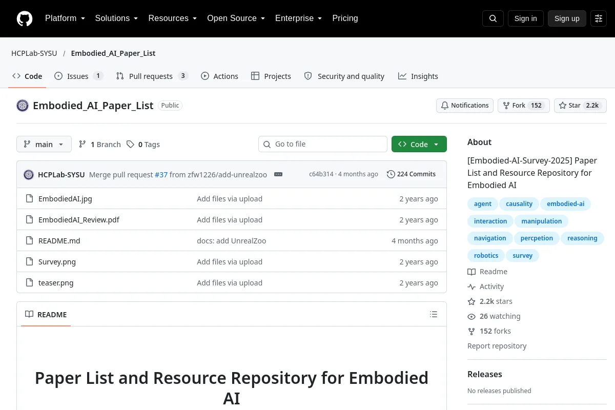 Embodied AI Paper List · HCPLab-SYSU website or repository screenshot