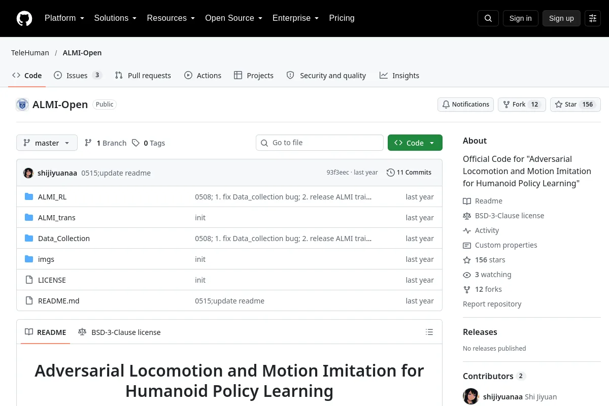 ALMI-Open · TeleHuman website or repository screenshot