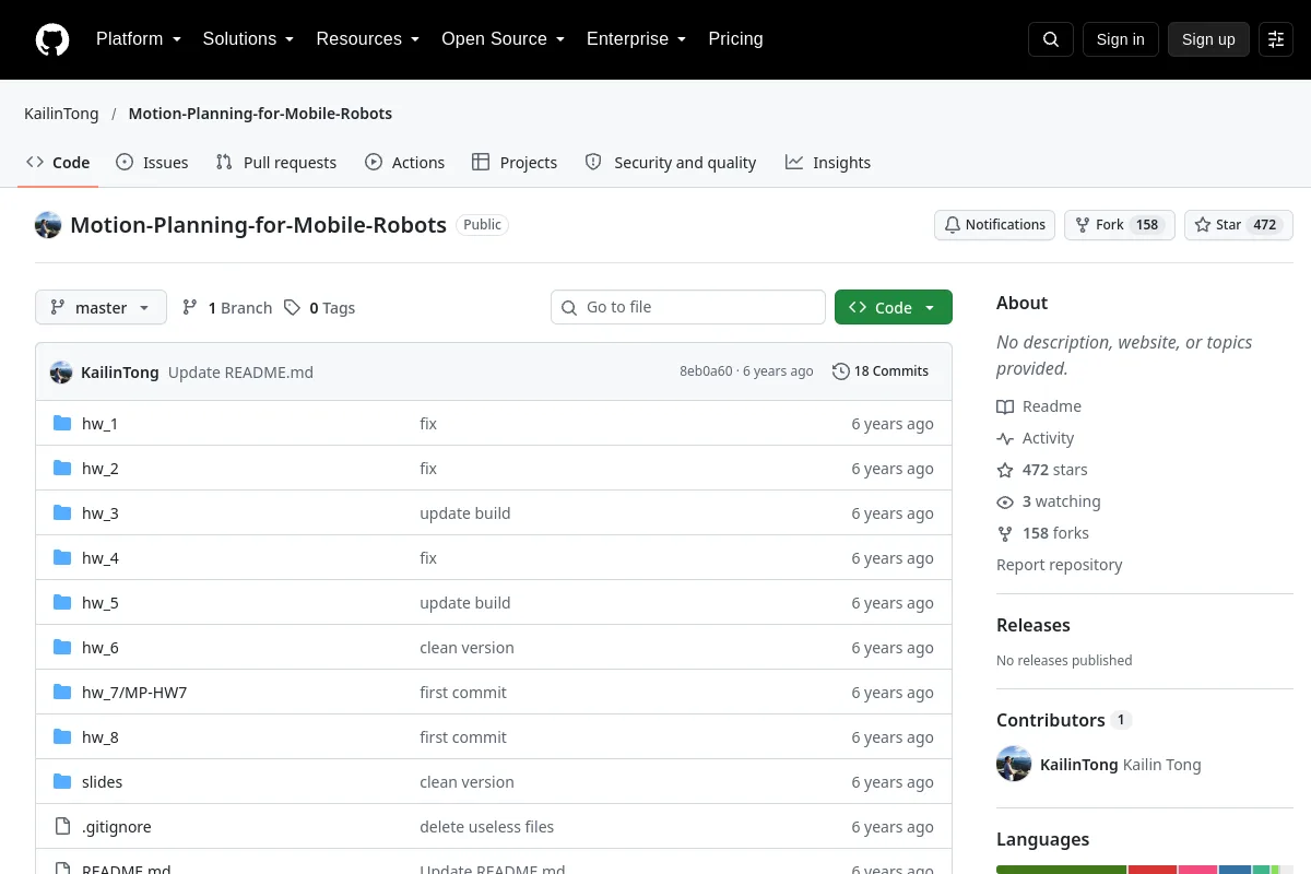 Motion-Planning-for-Mobile-Robots · KailinTong website or repository screenshot