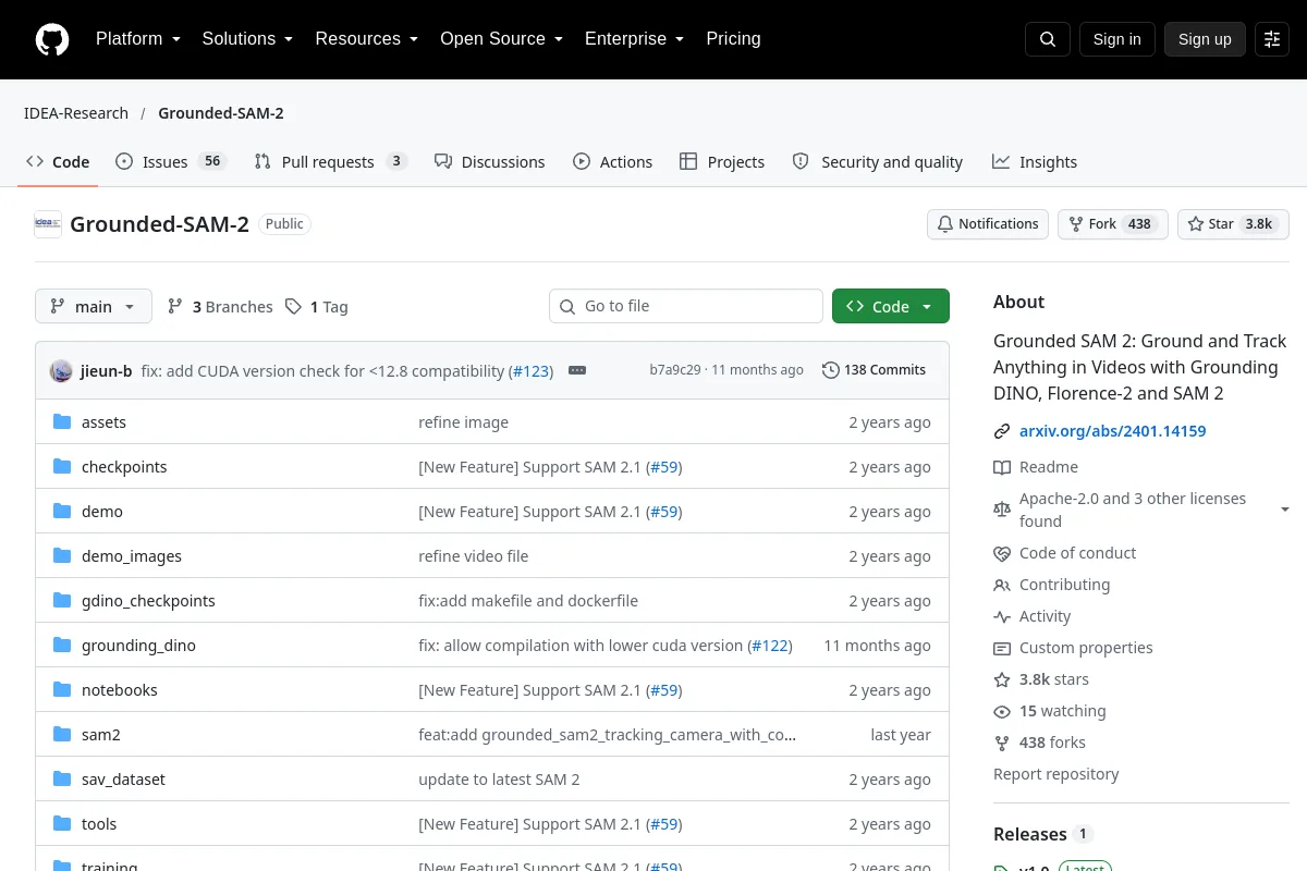 Grounded SAM 2 website or repository screenshot