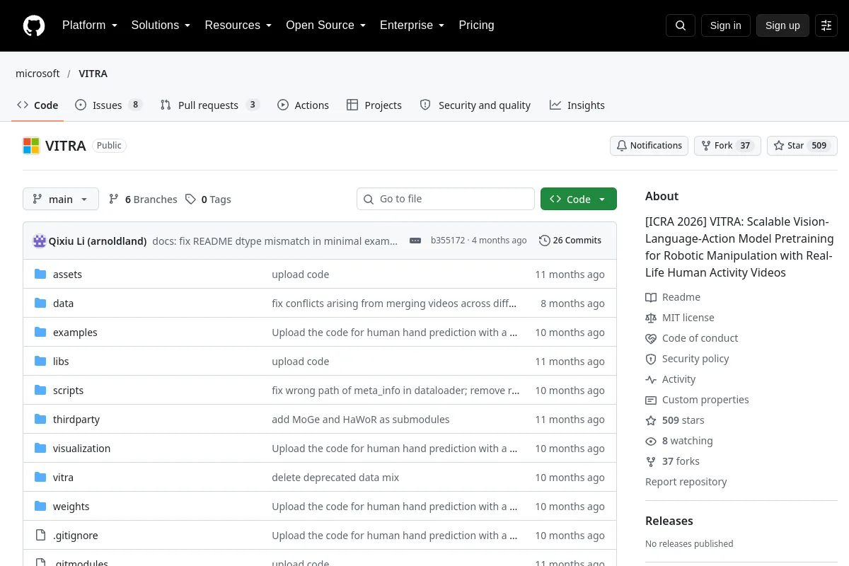 VITRA · microsoft website or repository screenshot