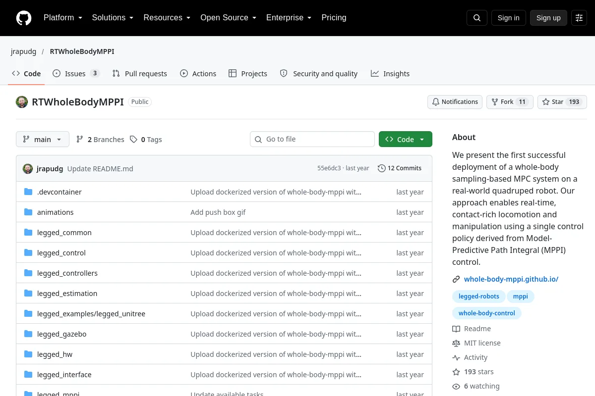 RTWholeBodyMPPI · jrapudg resource page screenshot