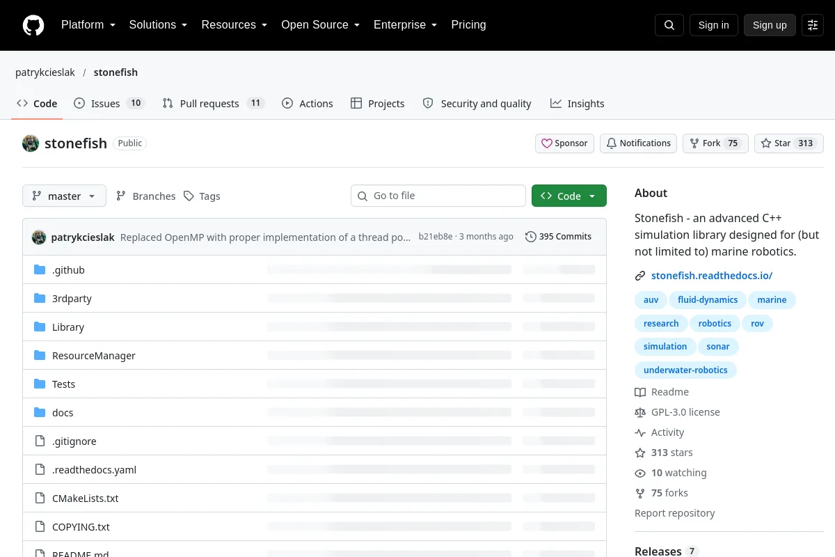 stonefish · patrykcieslak resource page screenshot