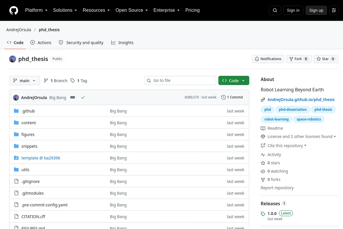 phd thesis · AndrejOrsula resource page screenshot